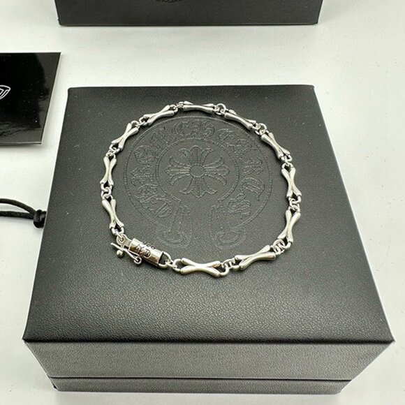 Chrome Heart Bone Silver Bracelet - Picture 1 of 8